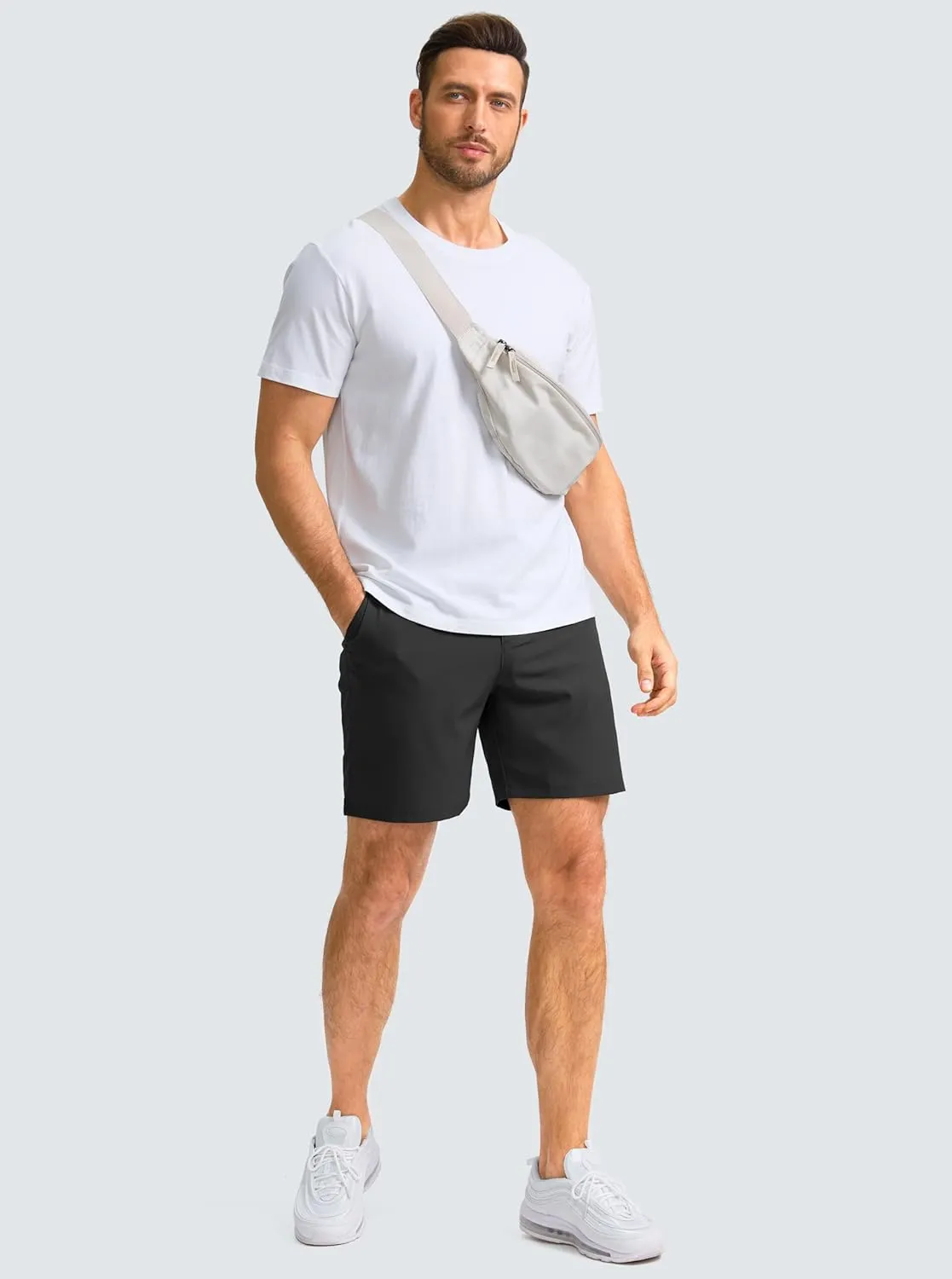 Men's Casual Shorts 7" Lightweight Golf Shorts for Men Stretch with 3 Pockets Quick Dry Breathable Work Shorts