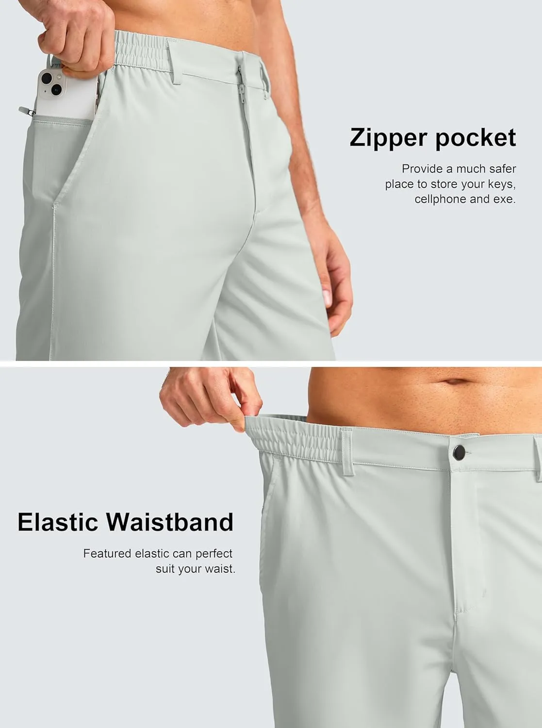 Men's Casual Shorts 7" Lightweight Golf Shorts for Men Stretch with 3 Pockets Quick Dry Breathable Work Shorts