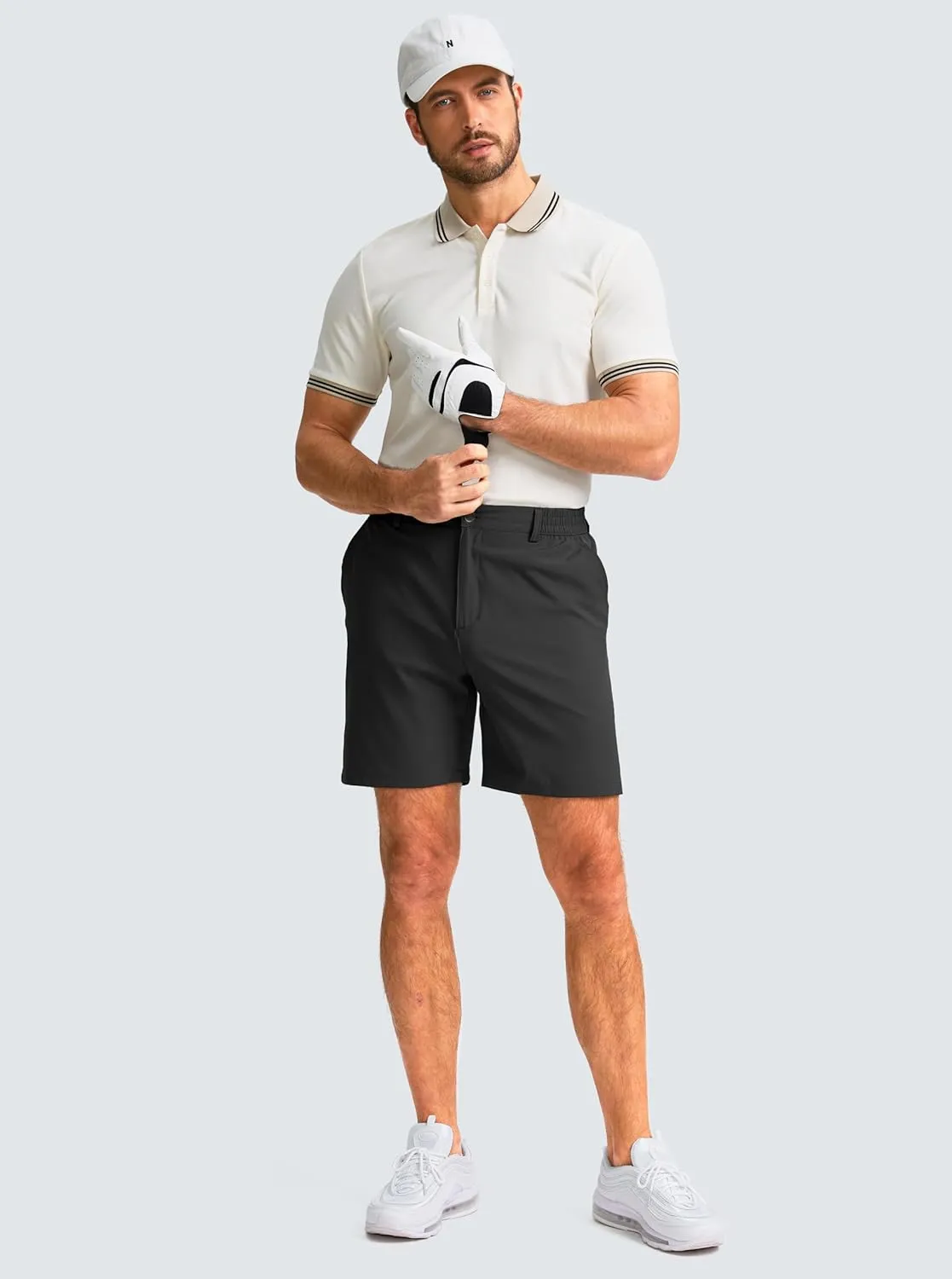 Men's Casual Shorts 7" Lightweight Golf Shorts for Men Stretch with 3 Pockets Quick Dry Breathable Work Shorts