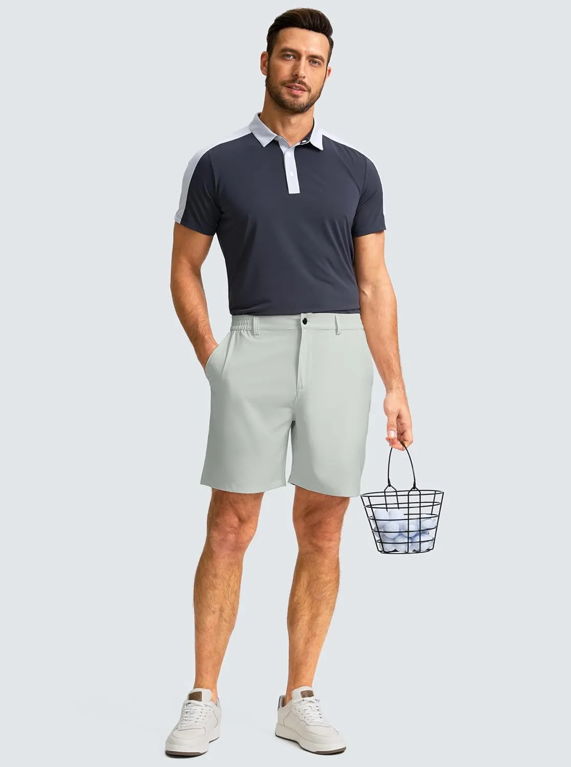 Men's Casual Shorts 7" Lightweight Golf Shorts for Men Stretch with 3 Pockets Quick Dry Breathable Work Shorts
