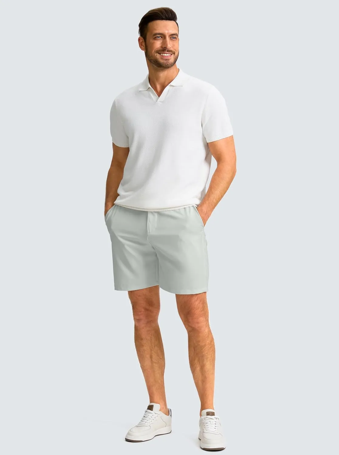 Men's Casual Shorts 7" Lightweight Golf Shorts for Men Stretch with 3 Pockets Quick Dry Breathable Work Shorts