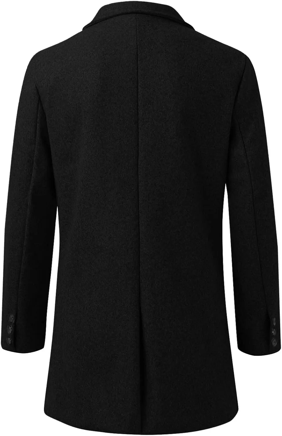 Men's Casual Trench Coat Slim Fit Notched Collar Mid Long Jacket Loose Blend Overcoat Business Warm Winter Coat