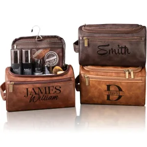 Men's Customizable Hanging Toiletry bag for man Dopp Kit Bag for Travel, Wedding Groomsmen Gifts, Father's Day，Christmas Birthday Presents for Dad, Husband, Grandpa，Lover
