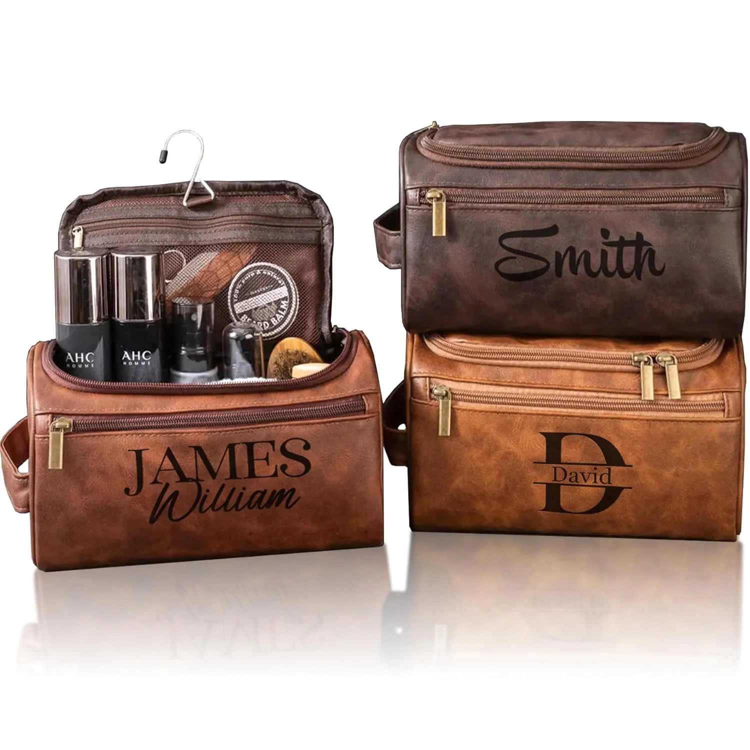 Men's Customizable Hanging Toiletry bag for man Dopp Kit Bag for Travel, Wedding Groomsmen Gifts, Father's Day，Christmas Birthday Presents for Dad, Husband, Grandpa，Lover