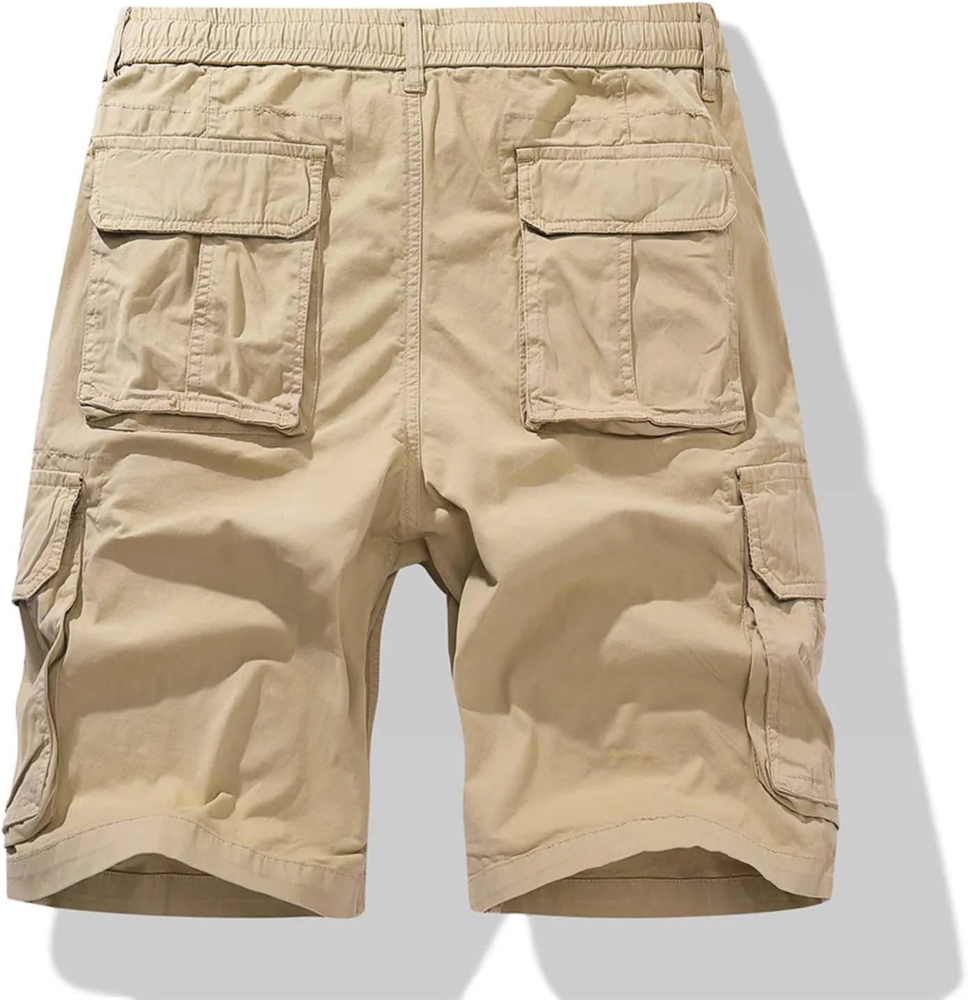 Mens Drawstring Shorts 5 Inch Inseam Casual Cargo Shorts Regular Fit Multi Pocket Cotton Shorts Outdoor Sport Shorts
