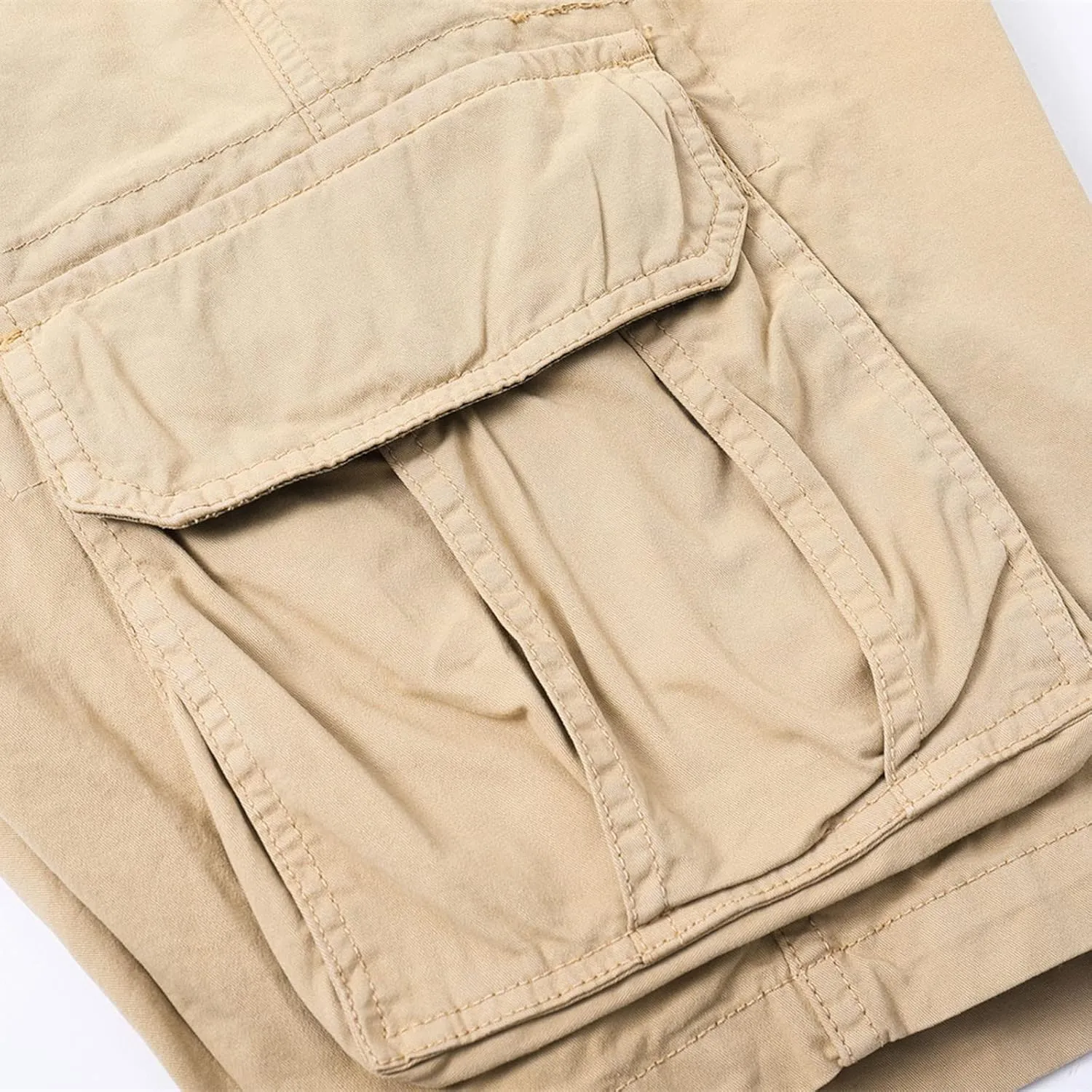 Mens Drawstring Shorts 5 Inch Inseam Casual Cargo Shorts Regular Fit Multi Pocket Cotton Shorts Outdoor Sport Shorts