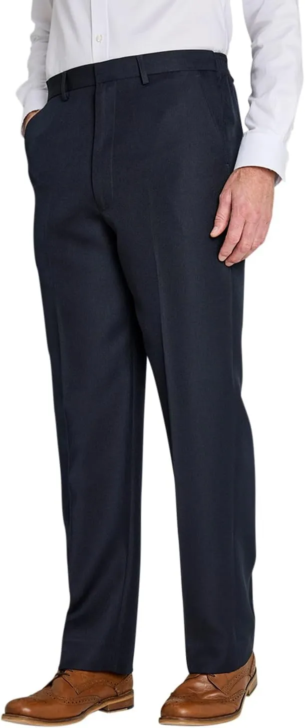Men's Elasticated Pants with Hidden Stretch Fit Waist Smart Formal Comfortable Golf Slacks