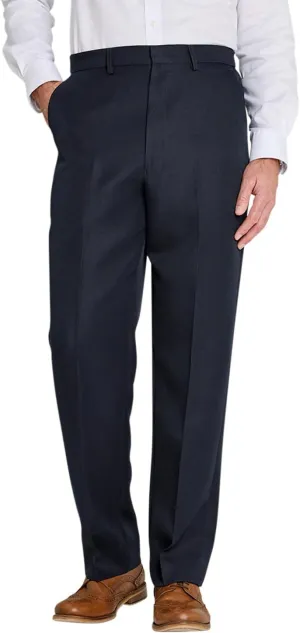 Men's Elasticated Pants with Hidden Stretch Fit Waist Smart Formal Comfortable Golf Slacks