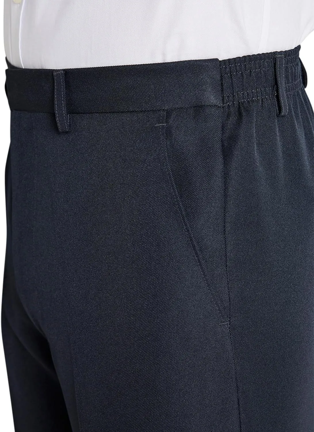 Men's Elasticated Pants with Hidden Stretch Fit Waist Smart Formal Comfortable Golf Slacks