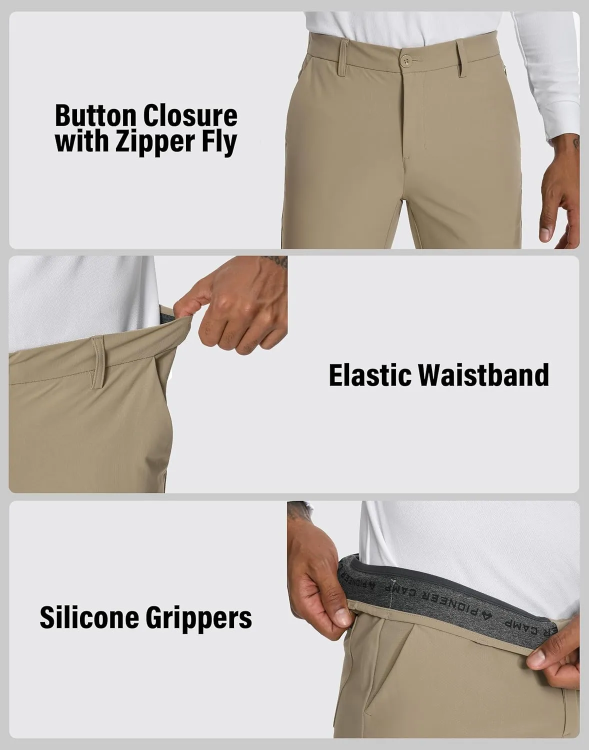 Men's Golf Pants - 30"/32" Dress Pants Wrinkle Free 5 Pockets Stretch Casual Work Travel Slacks