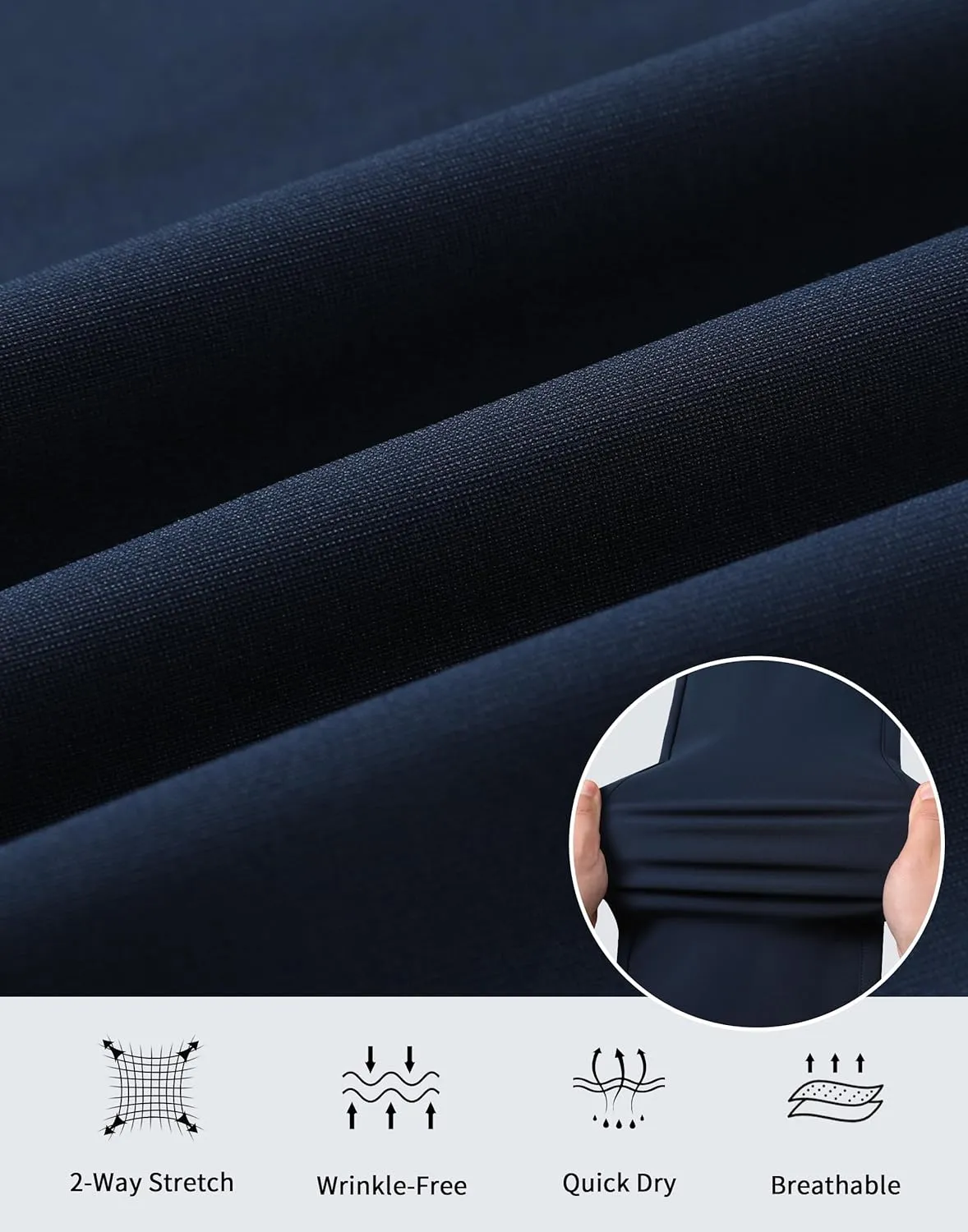 Men's Golf Pants - 30"/32" Dress Pants Wrinkle Free 5 Pockets Stretch Casual Work Travel Slacks