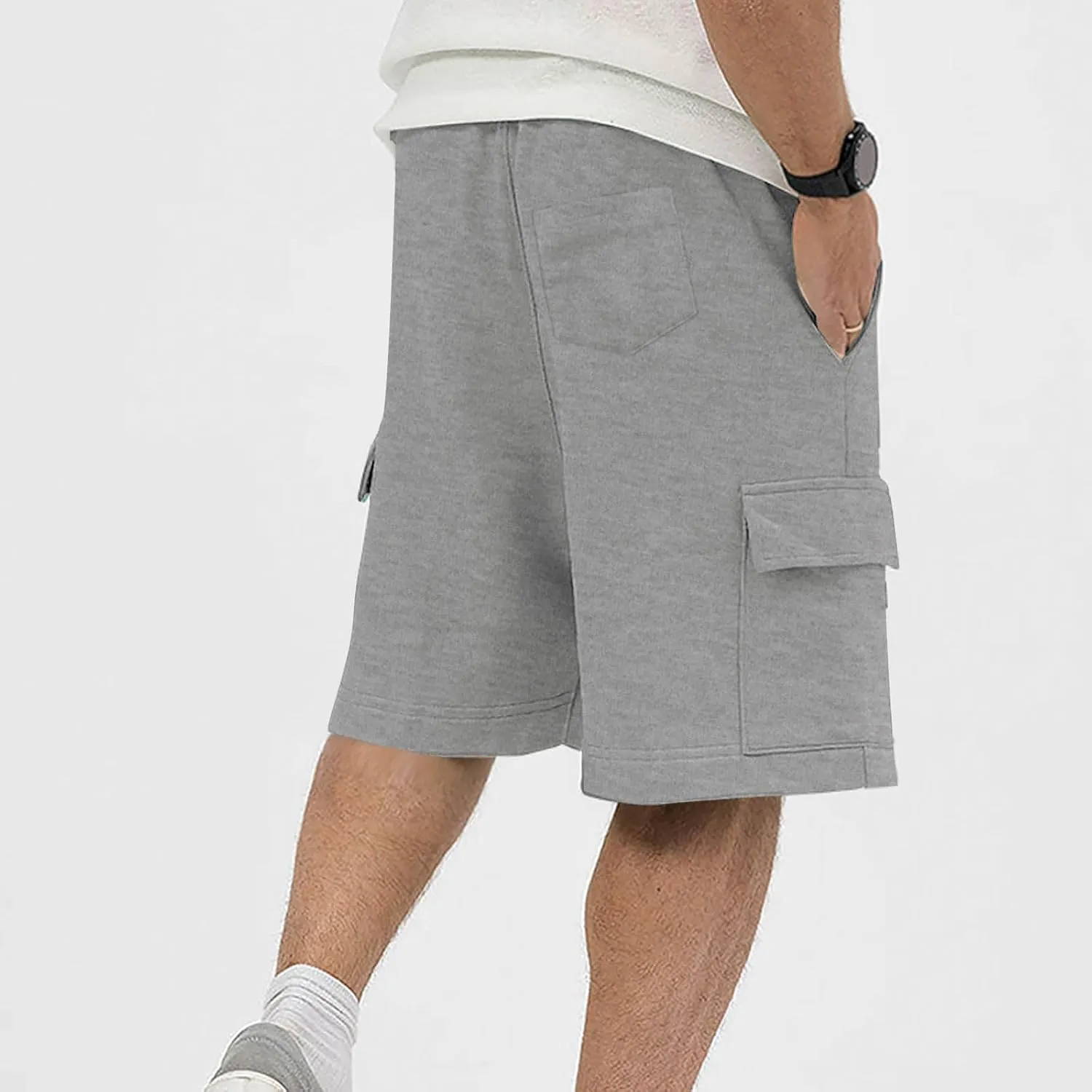 Men's Hiking Cargo Shorts Durable Tactical Pockets Stretch Waist Breathable Fabric Outdoor Adventure Shorts