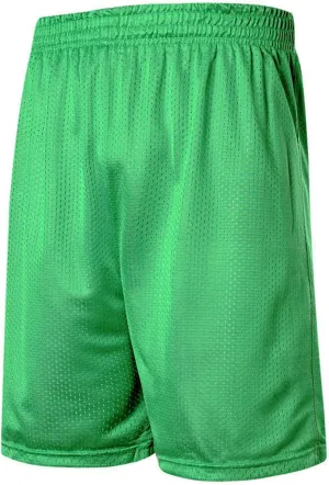 Men's Reversible Double-Layer Mesh Basketball Shorts Sports Half Pants Trousers Drawstring Elastic Waist Loose Casual