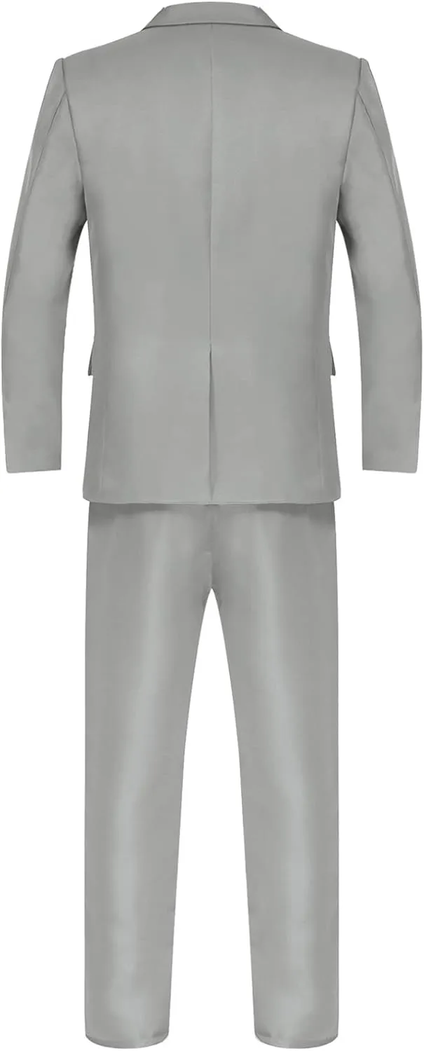 Mens Slim Fit Suit 3 Piece Tuxedo for Business Wedding Prom Party (Blazer Jacket & Vest & Pants)