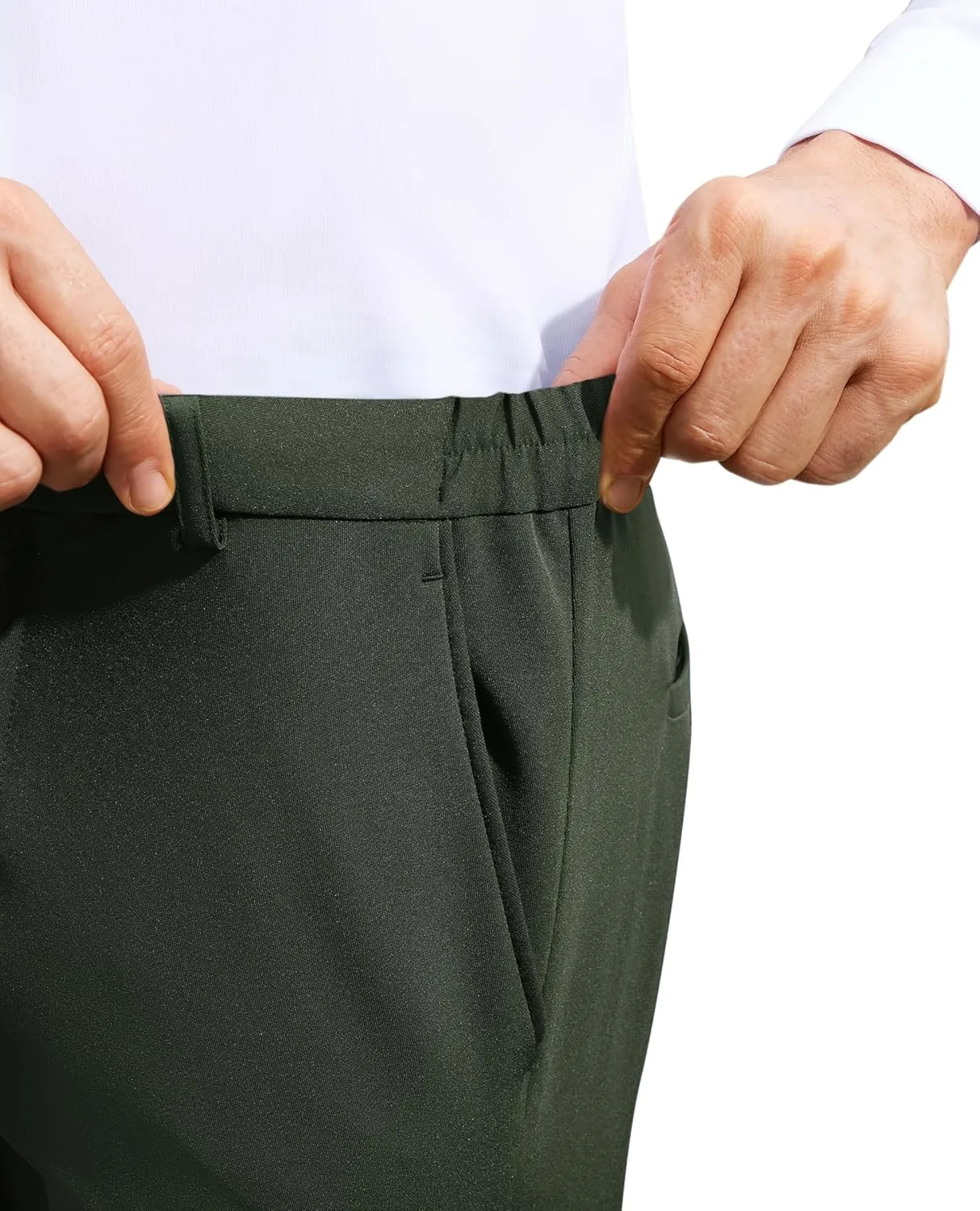 Mens Stretch Dress Pants Wrinkle Free Mens Slim Fit Dress Pants Expandable Waist Suit Pants Golf Pants Men