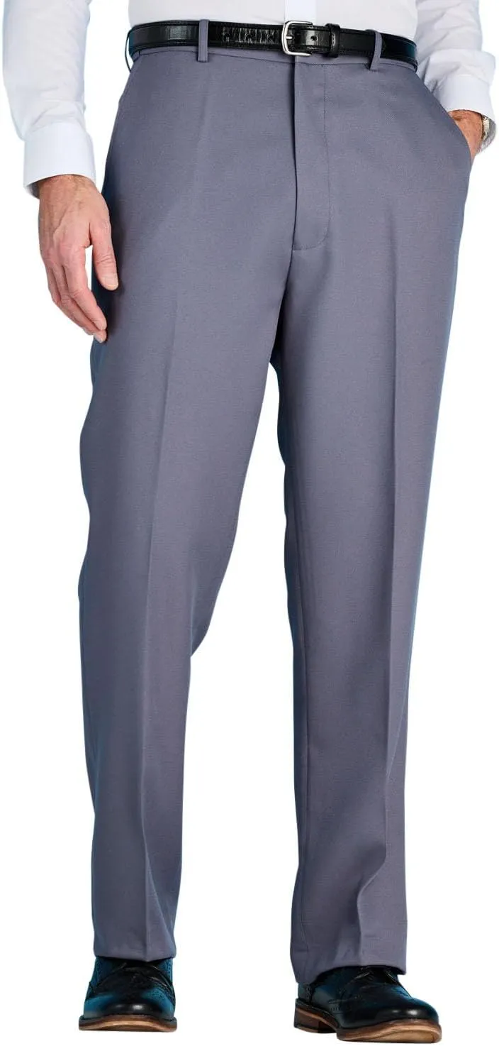 Men's Stretch Waist Formal Smart Work Pants - Dress Slacks with Hidden/Discreet Elasticated Waist