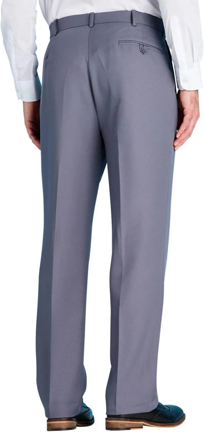 Men's Stretch Waist Formal Smart Work Pants - Dress Slacks with Hidden/Discreet Elasticated Waist