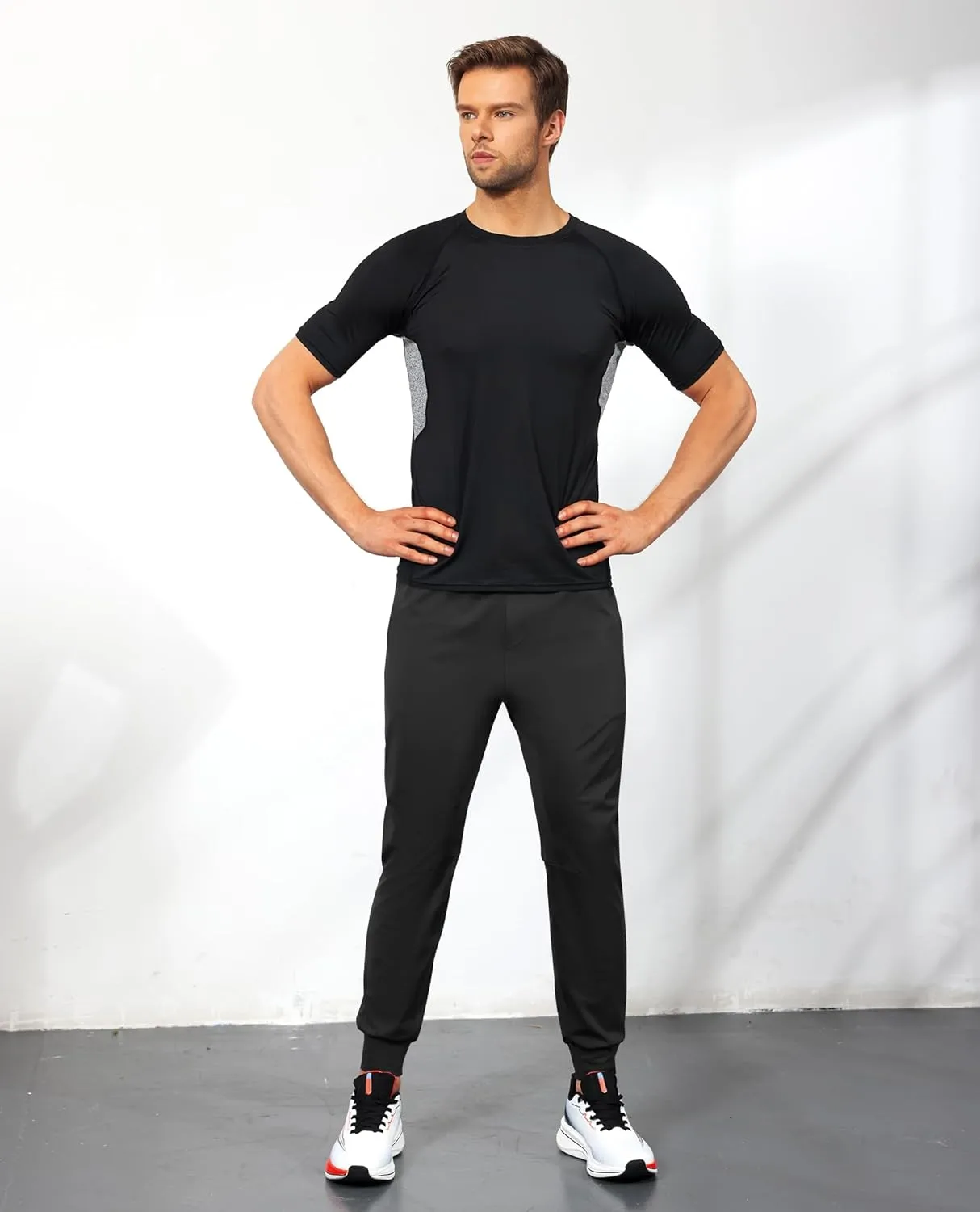 Mens Sweatpants Athletic Pants Workout Track Pants Traning Pants with Zipper Pockets Joggers for Men Gym, Running