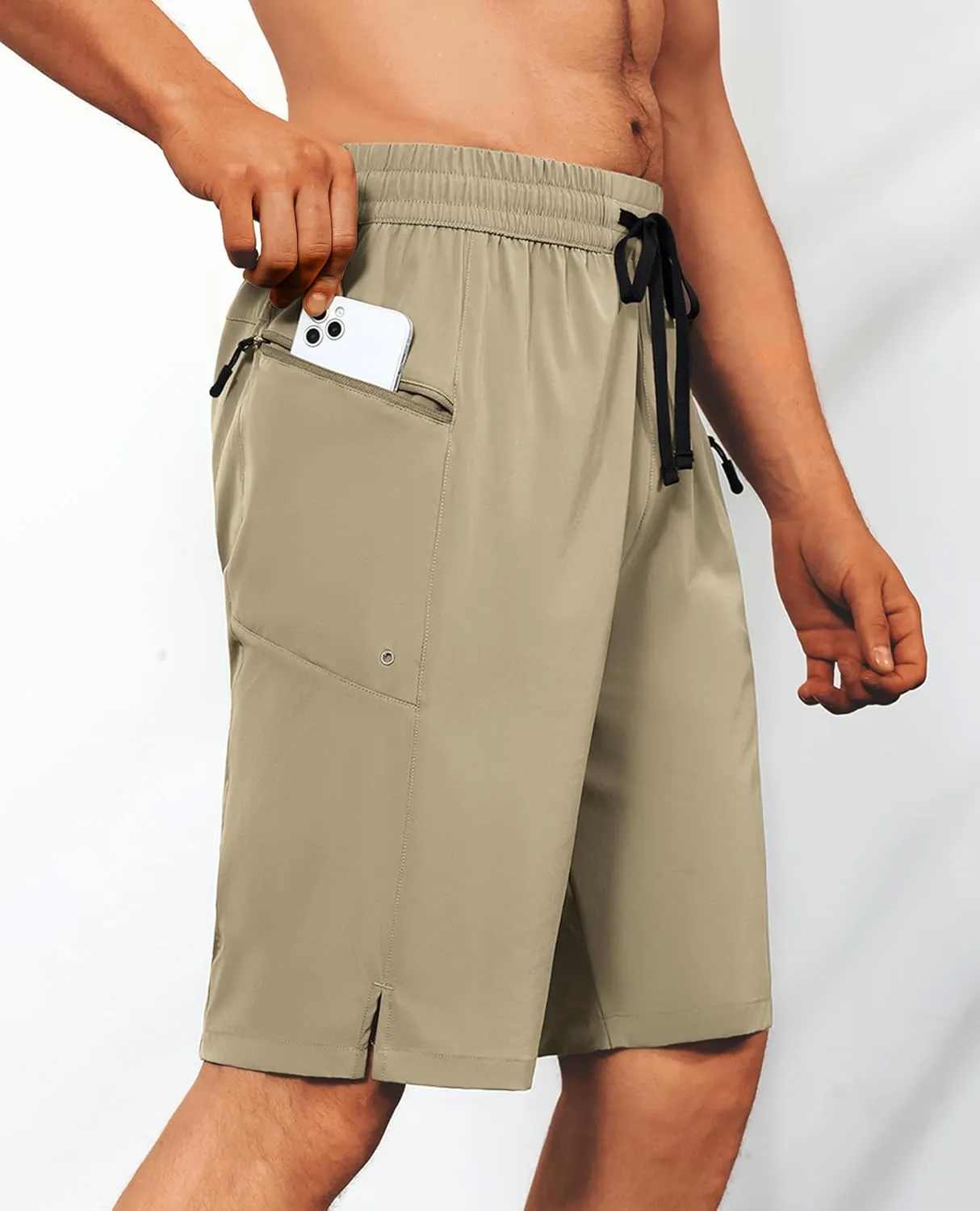 Men's Swim Trunks Quick Dry Beach Shorts with Zipper Pockets, UPF 50 , Swimming, Surfing, Outdoor - No Mesh Liner