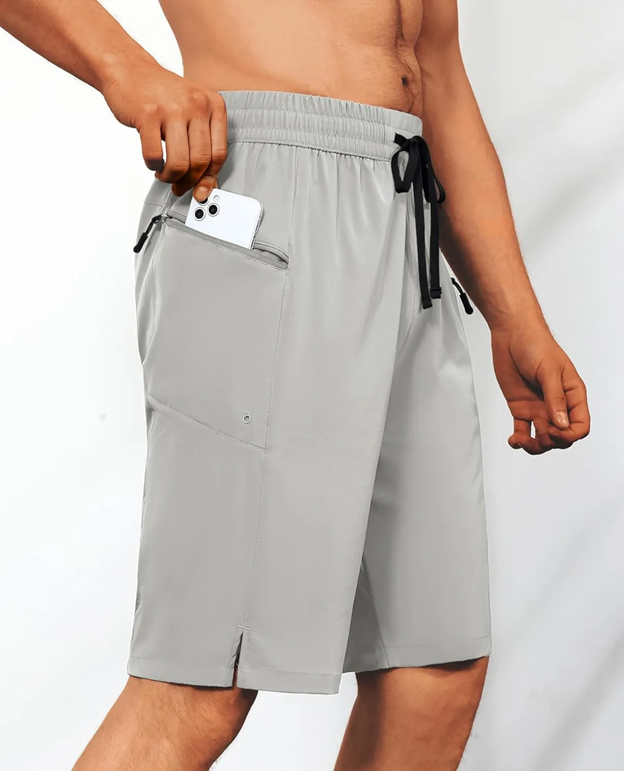 Men's Swim Trunks Quick Dry Beach Shorts with Zipper Pockets, UPF 50 , Swimming, Surfing, Outdoor - No Mesh Liner