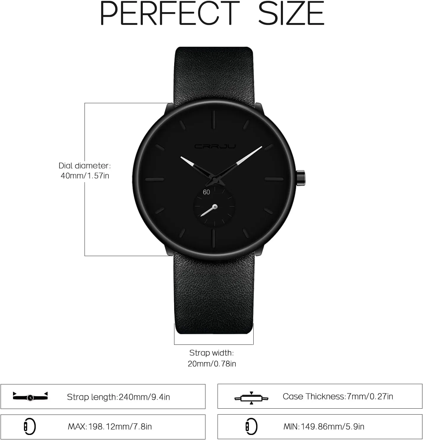 Mens Watches Ultra-Thin Minimalist Waterproof-Fashion Wrist Watch for Men Unisex Dress with Leather Band