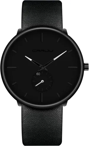 Mens Watches Ultra-Thin Minimalist Waterproof-Fashion Wrist Watch for Men Unisex Dress with Leather Band