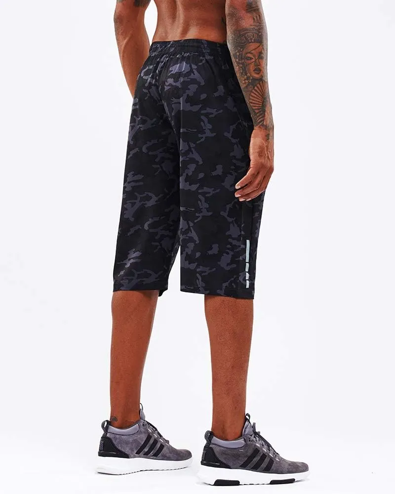 Men's Workout Running Shorts Sports Fitness Gym Training Quick Dry Athletic Performance Shorts with Zip Pockets