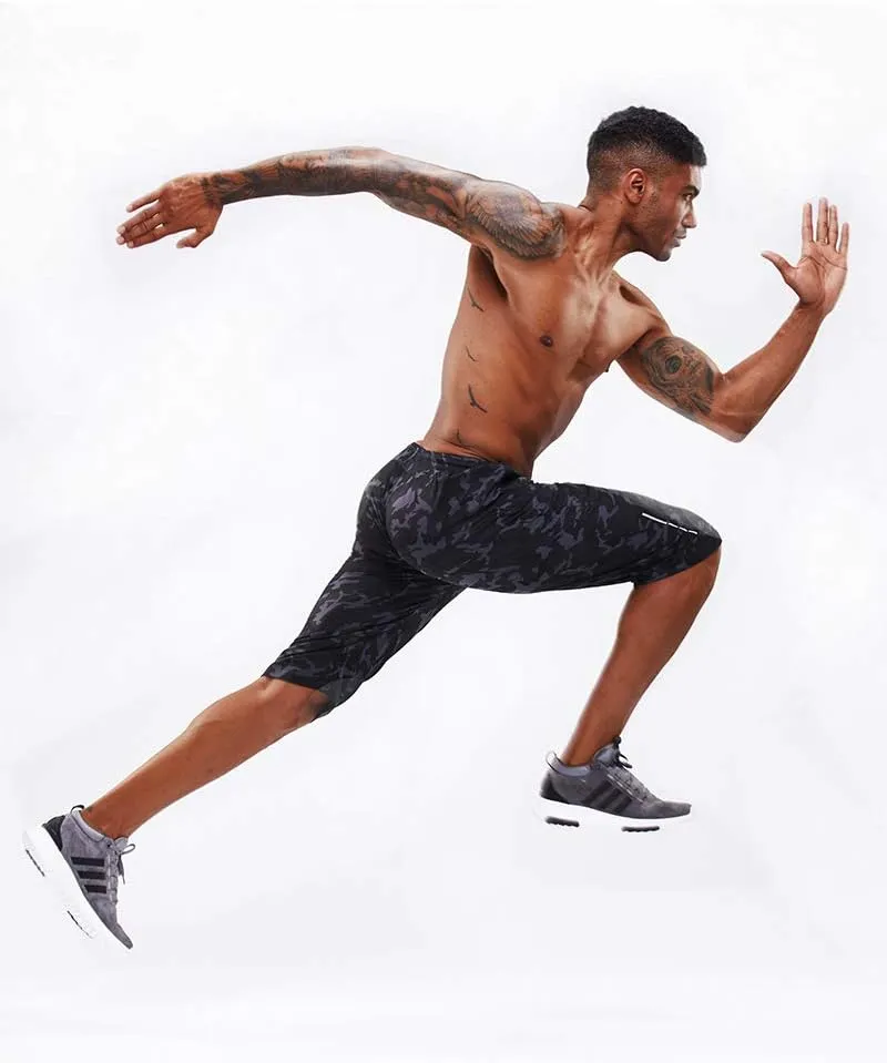 Men's Workout Running Shorts Sports Fitness Gym Training Quick Dry Athletic Performance Shorts with Zip Pockets