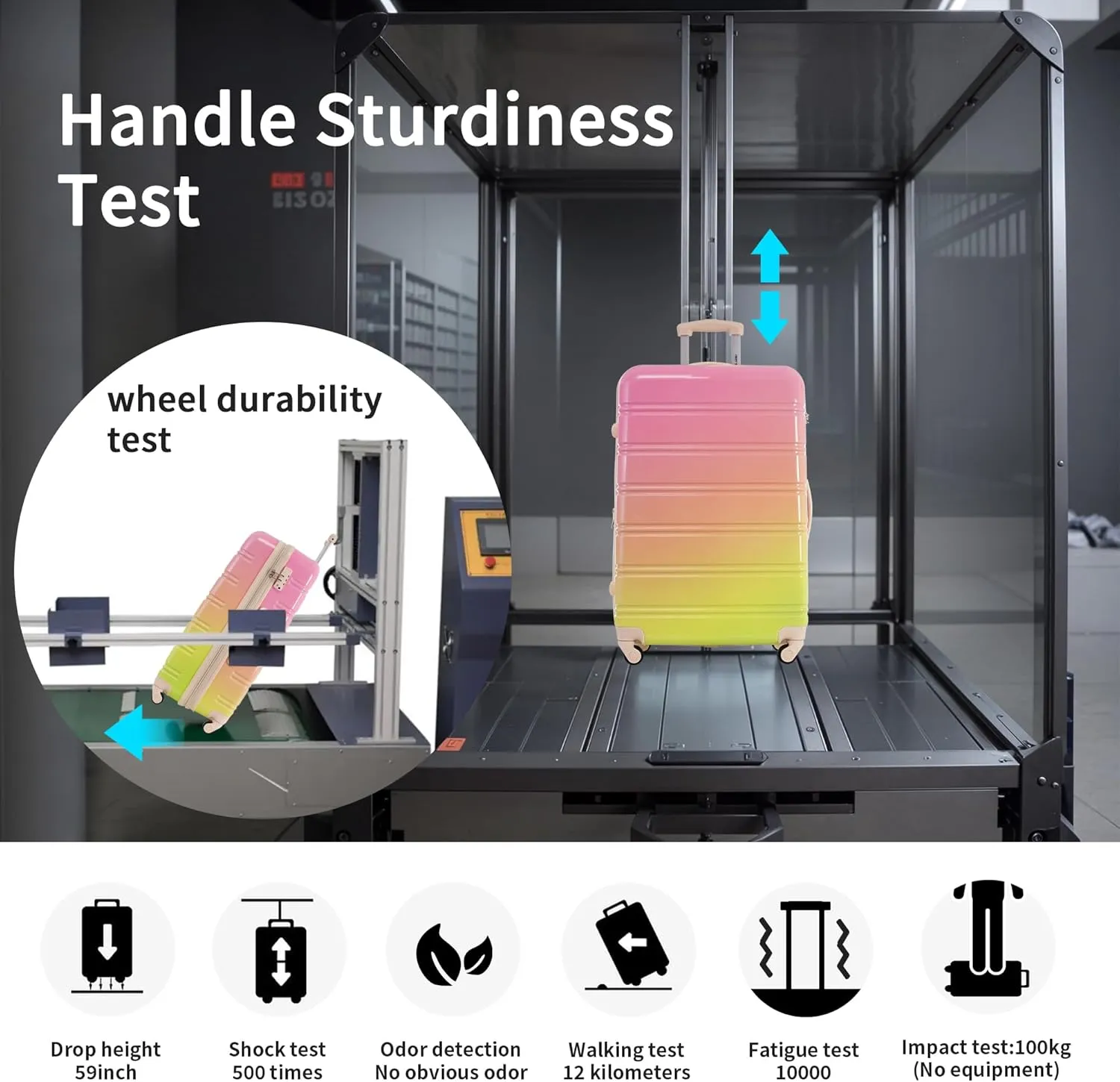 Merax Suitcase Set, Hardshell Luggage Sets 3 Piece with Spinner Wheels, Expandable Gradient Color Suitcase with TSA Lock Lightweight 20" 24" 28", Pink and Green