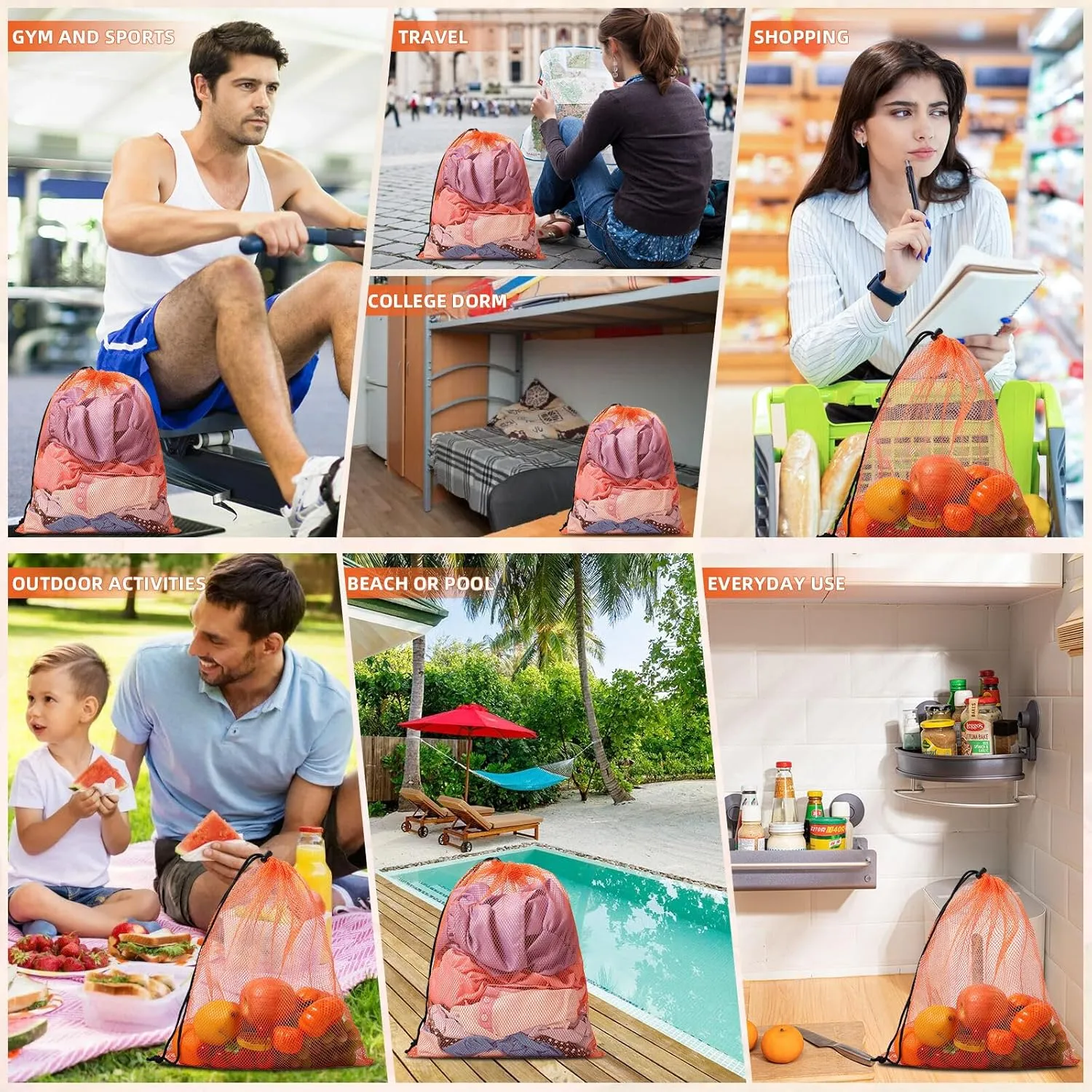 Mesh Drawstring Bag