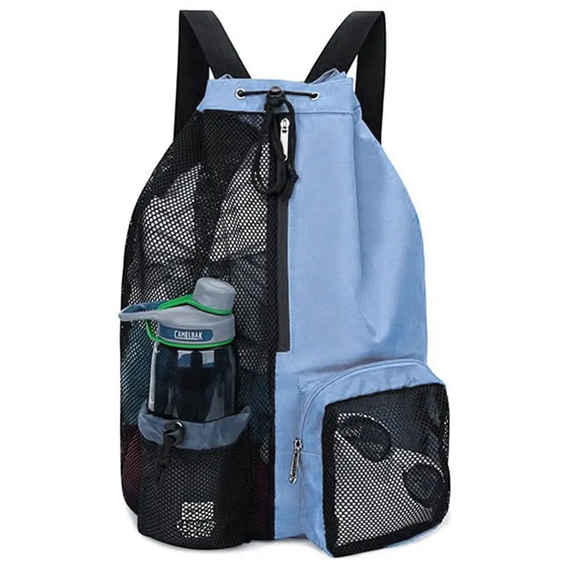Mesh Drawstring Swim Backpack – Wet/Dry Gym Bag