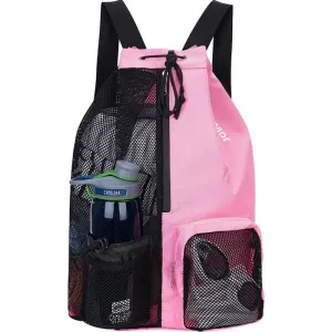 Mesh Drawstring Swim Backpack – Wet/Dry Gym Bag