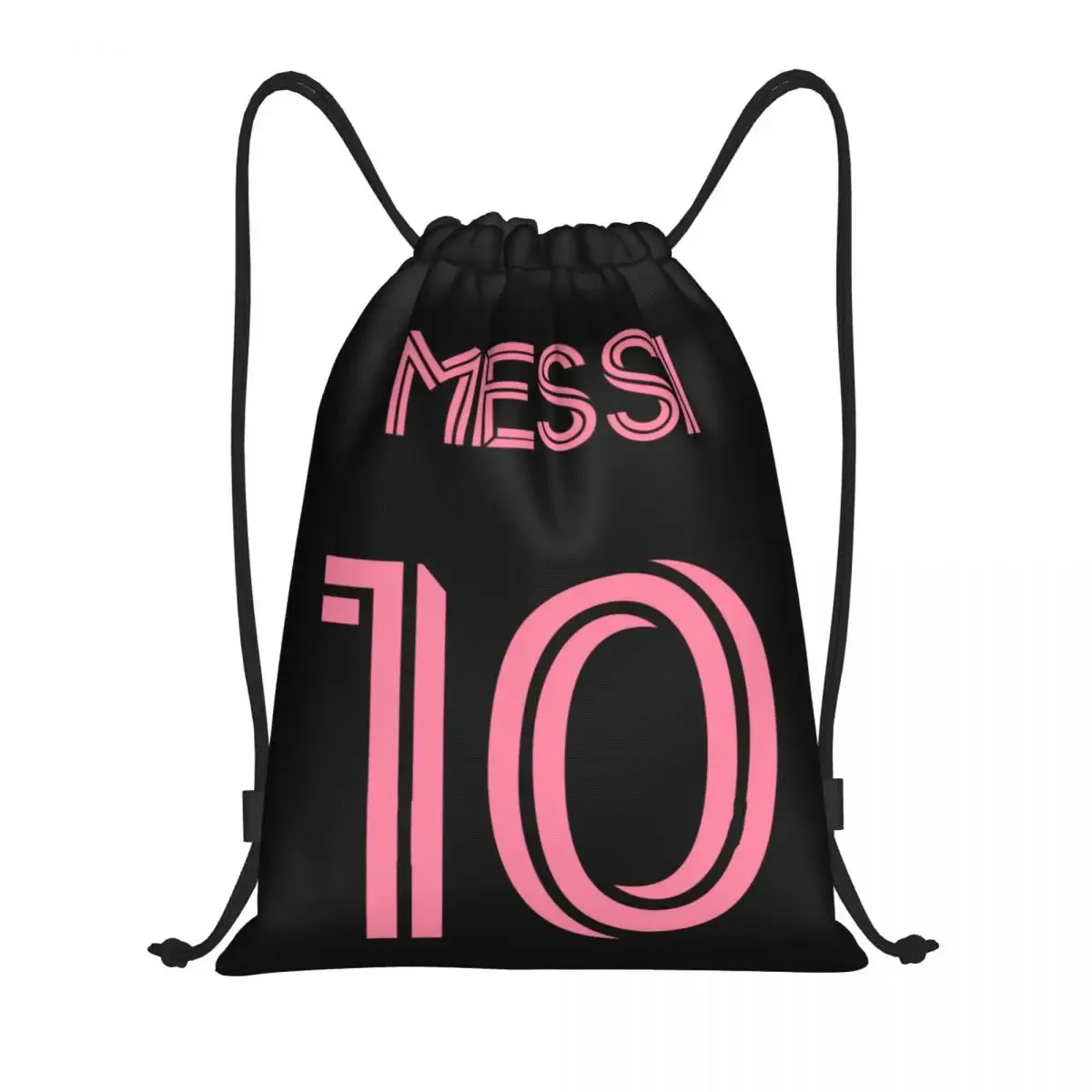 Messi 10 Pink Soccer Drawstring Bag Football Sports Gym Storage Backpack