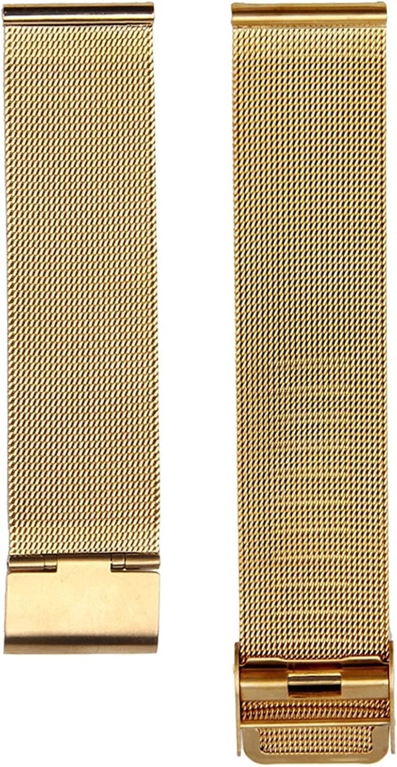 Metal Replacement Band,Watch Straps, Watchband 12mm 14mm 16mm 18mm 20mm 22mm 24mm Universal Stainless Steel Metal Watch Band Strap Bracelet(Band Color : Gold, Band Width : 24mm) ( Color : 18mm-black )
