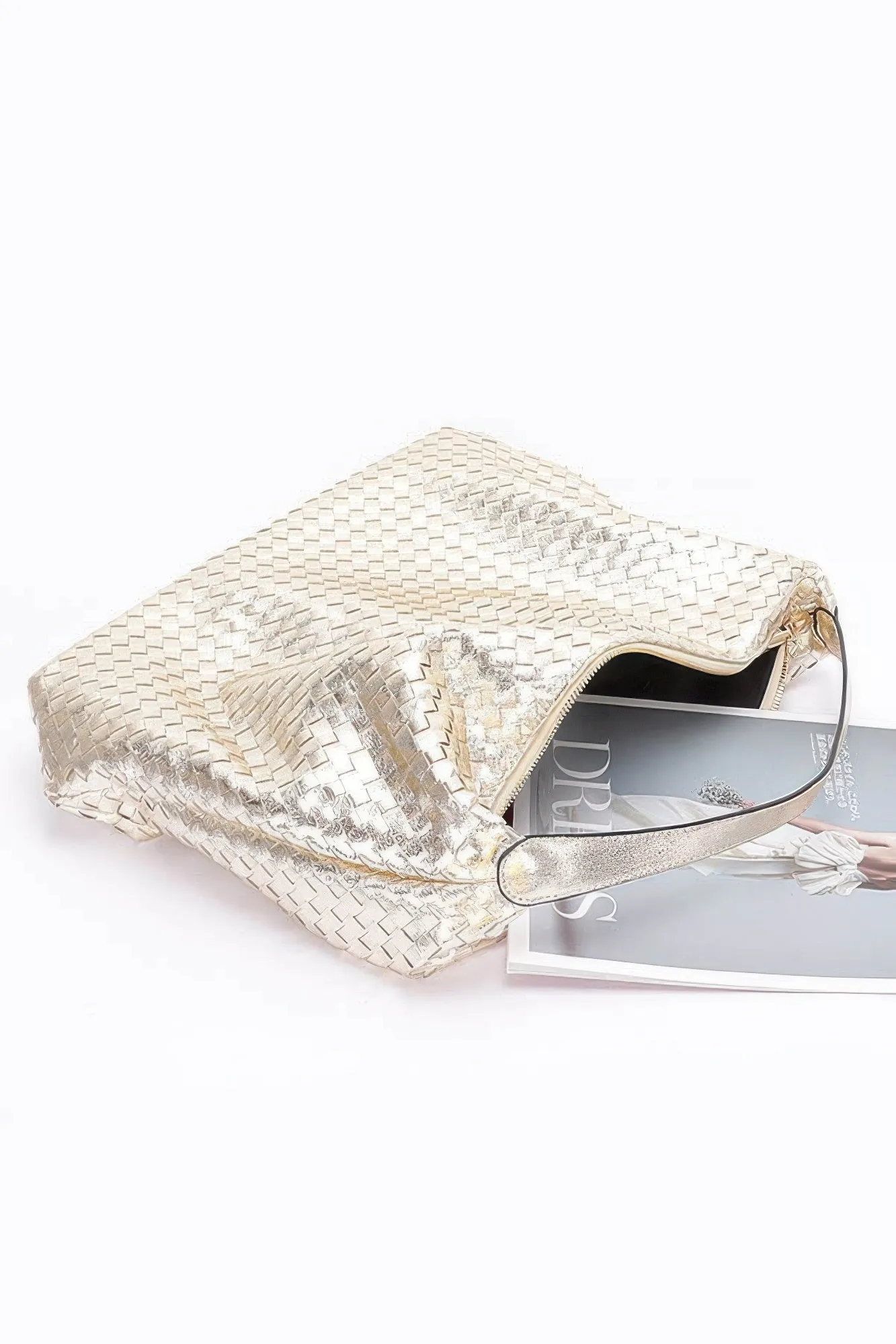 Metallic Braided Tote Bag