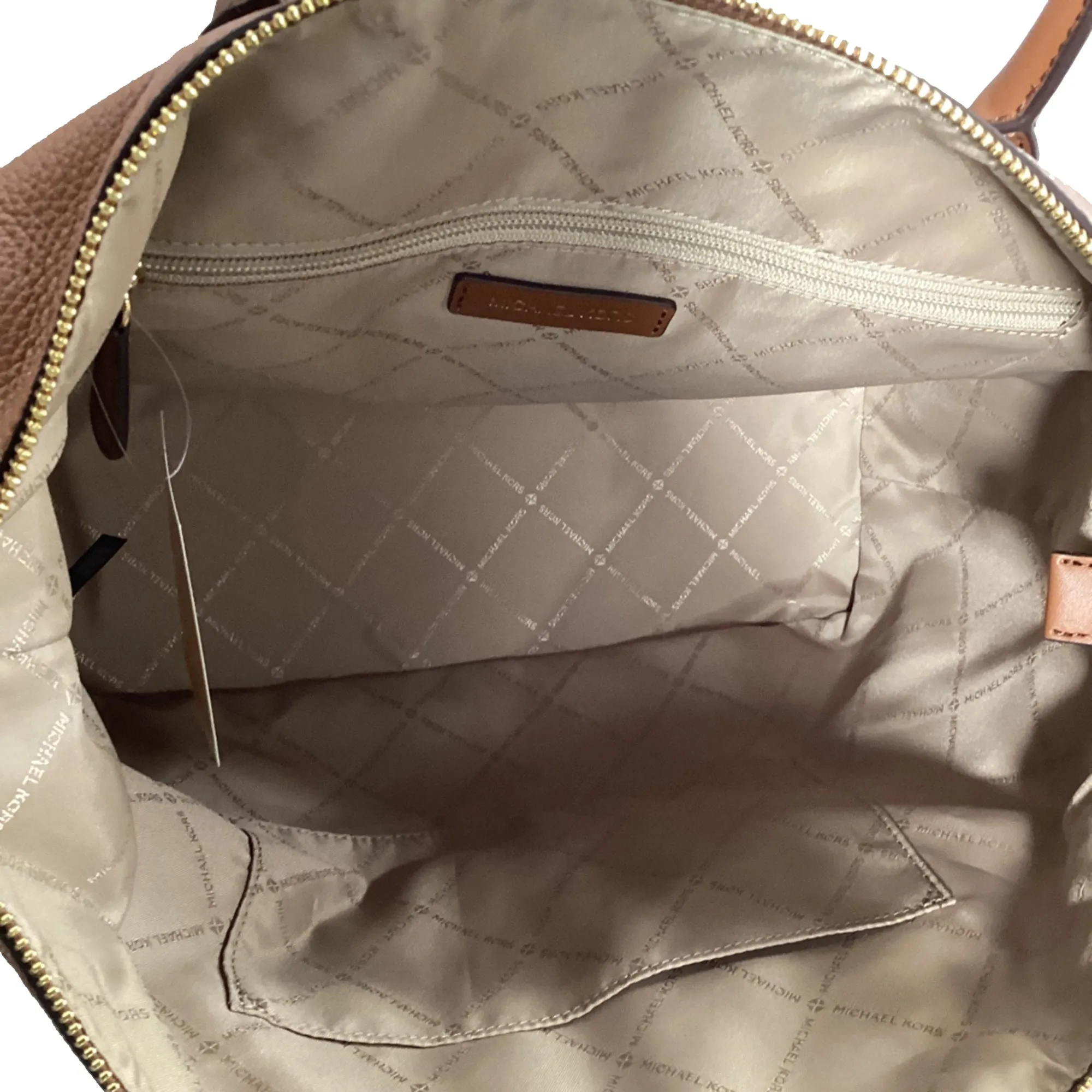 Michael Kors Hyde Large Satchel in Luggage Brown Pebbled Leather