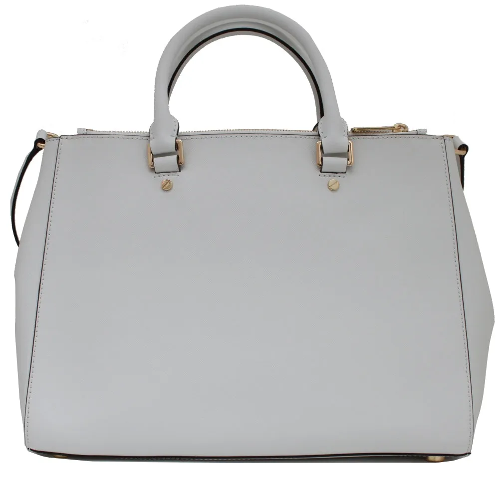 Michael Kors Sutton Patent Saffiano Leather Large Satchel- Navy