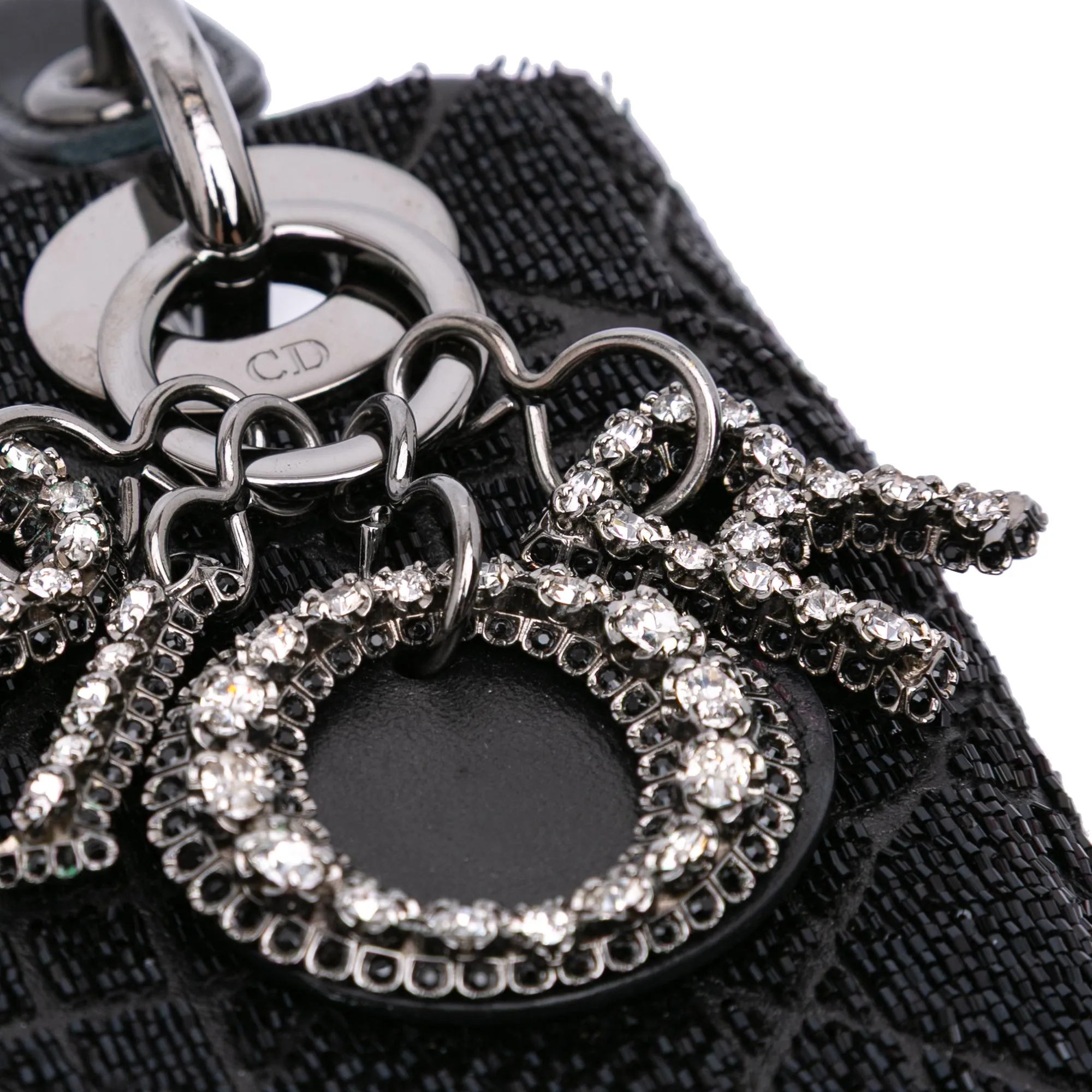Mini Beaded Lambskin Crystal Cannage Lady Dior