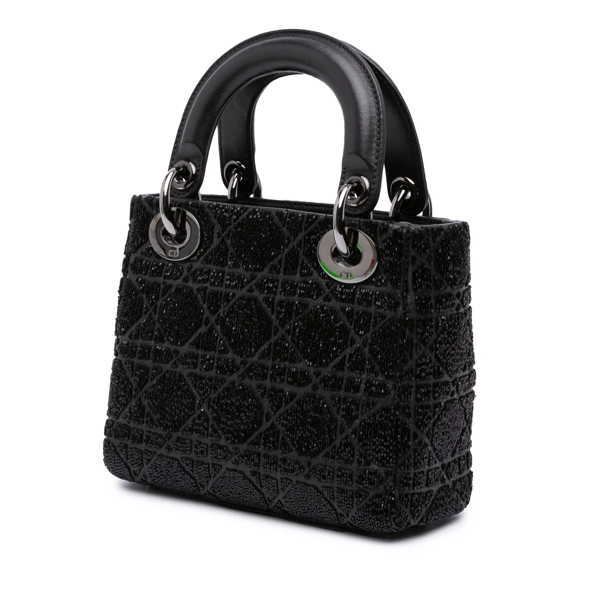 Mini Beaded Lambskin Crystal Cannage Lady Dior