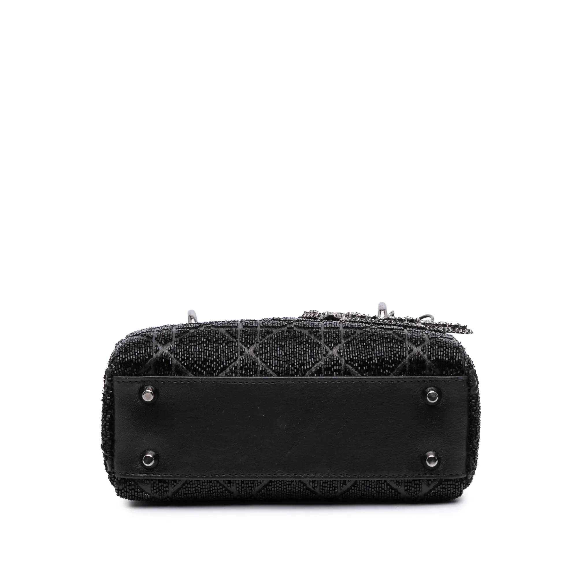 Mini Beaded Lambskin Crystal Cannage Lady Dior