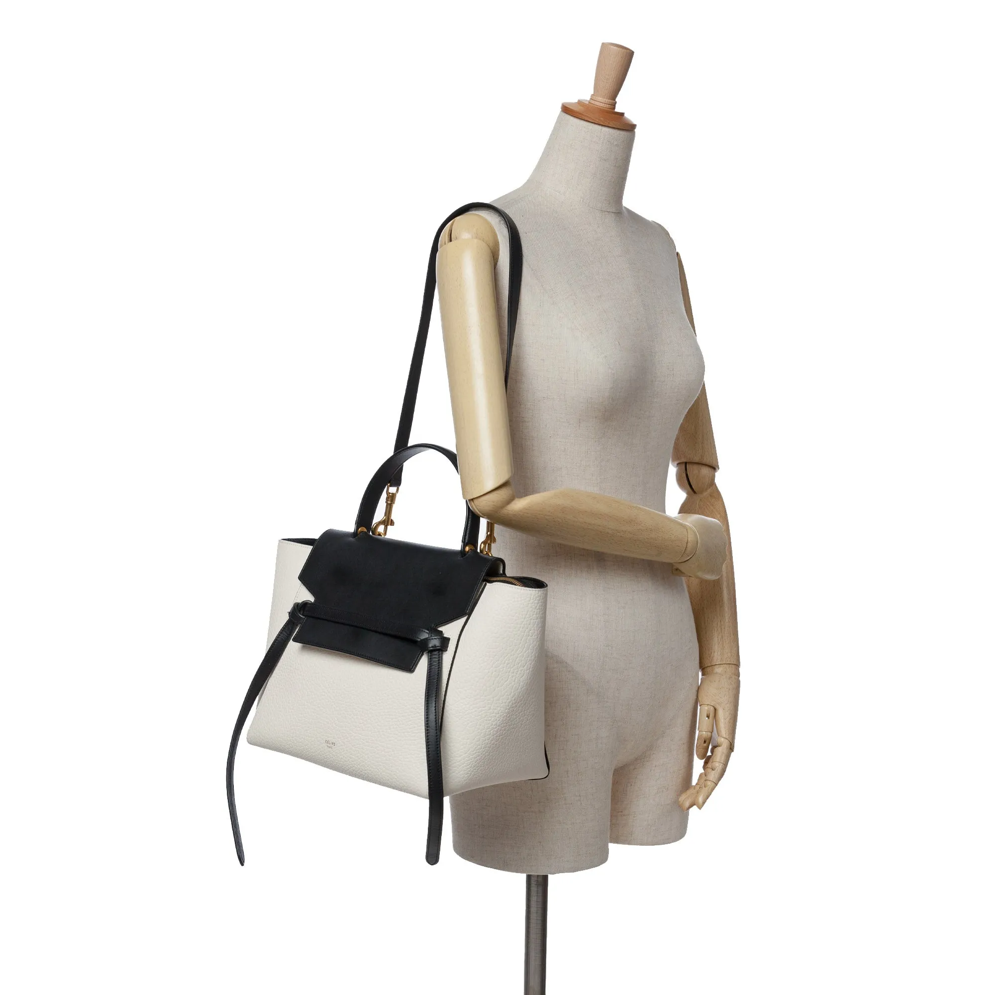 Mini Bicolor Leather Belt Satchel