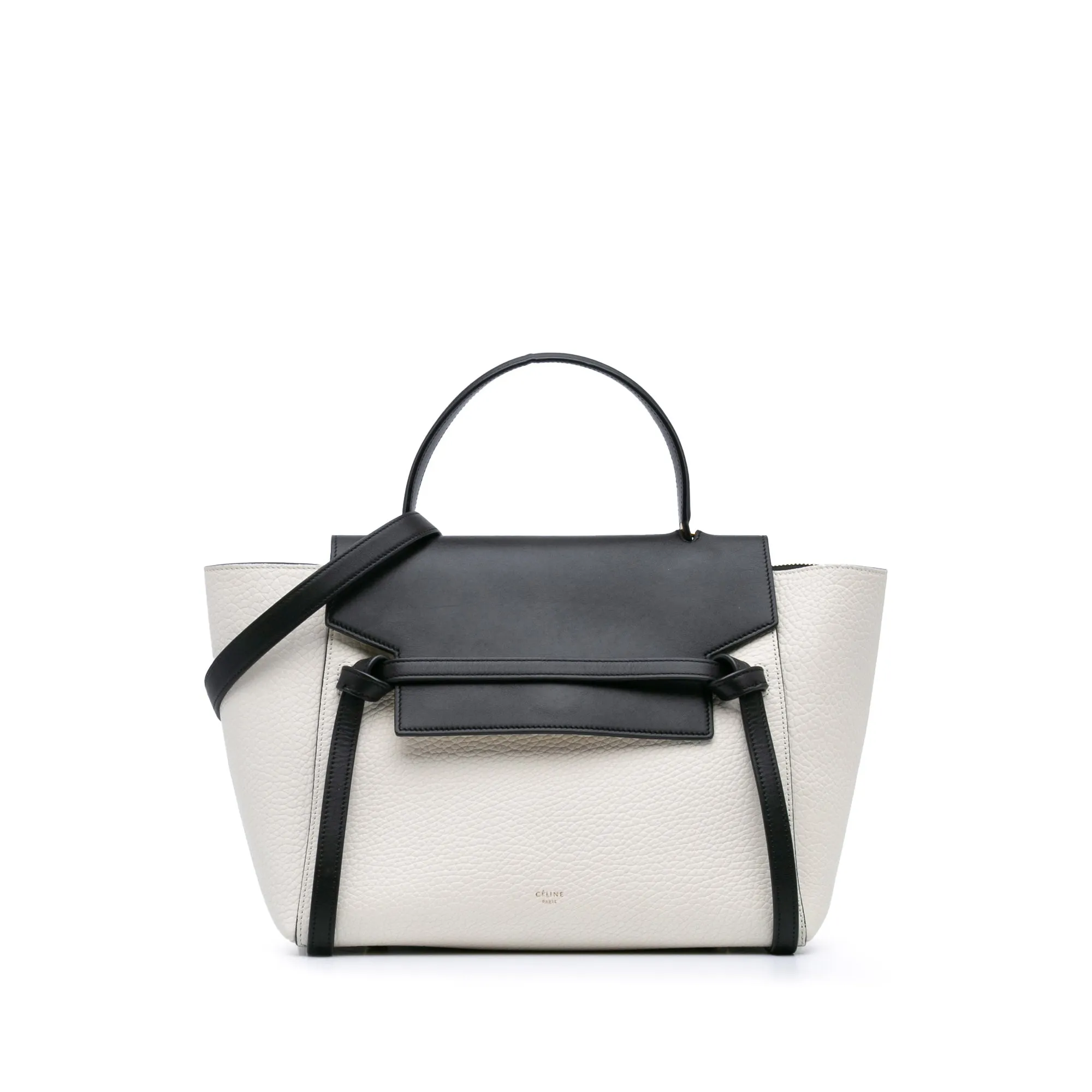 Mini Bicolor Leather Belt Satchel