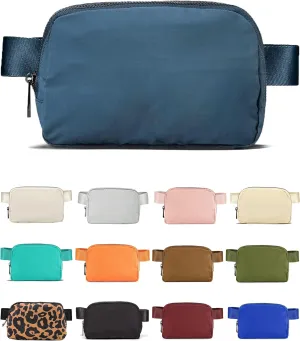 Mini Crossbody Belt Bag - Waterproof Fanny Pack for Women, Fashionable Running Belt Pouch in Navy Blue