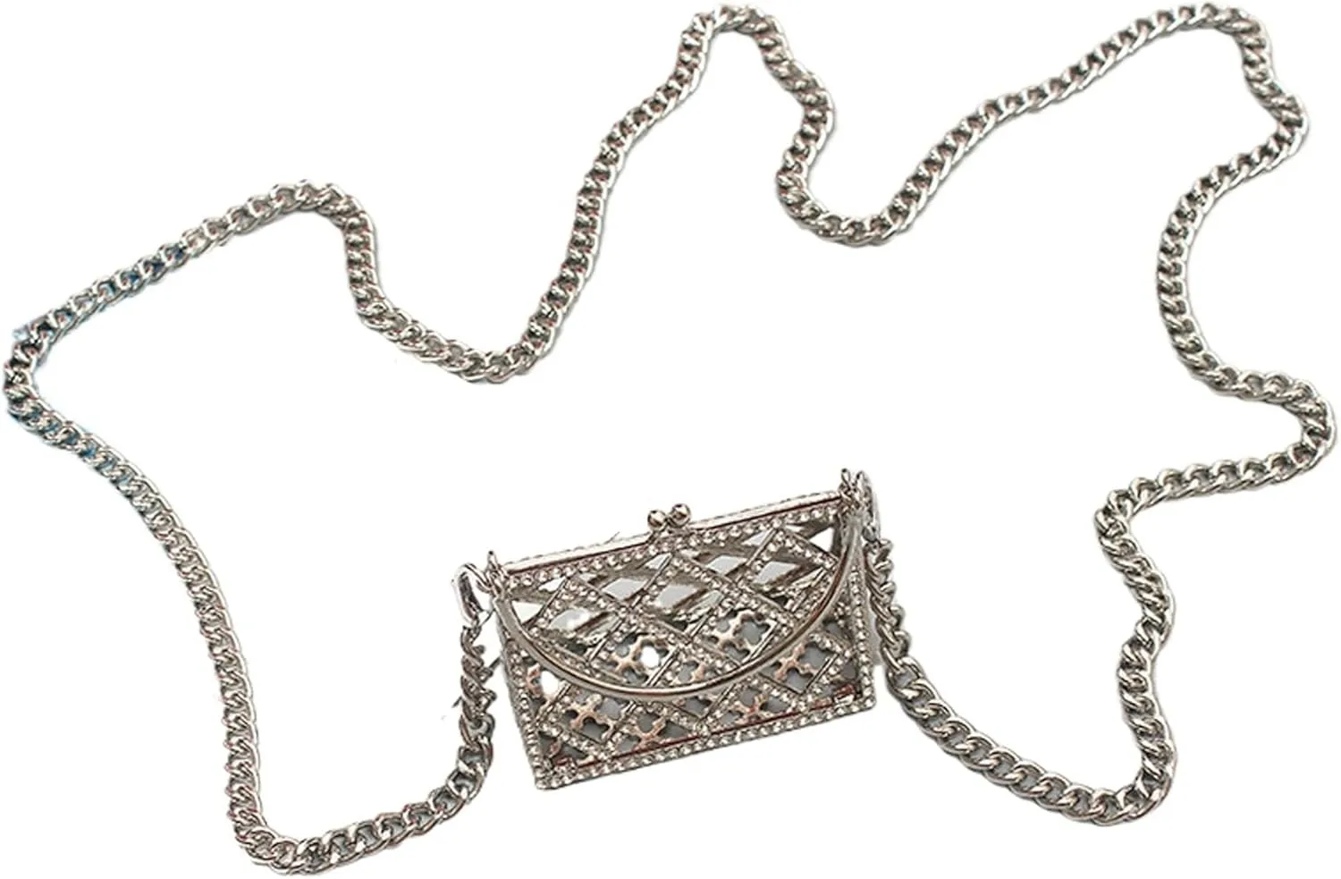 Mini Crossbody Purse Y2k Small Belt Bag Women Metal Gold Purses Vintage 2000s Accessories (Square Silver)
