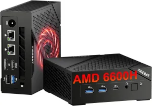 Mini PC AMD Ryzen 6600H (6C/12T, Up to 4.5GHz), Full Function USB-C, AMD Radeon 660M Graphics, DP2.0 (4K@160Hz), HDMI 2.1, MU-MIMO WiFi6 BT5.2, USB3.2, 16GB DDR5 RAM 4800MHz 512GB PCIe SSD