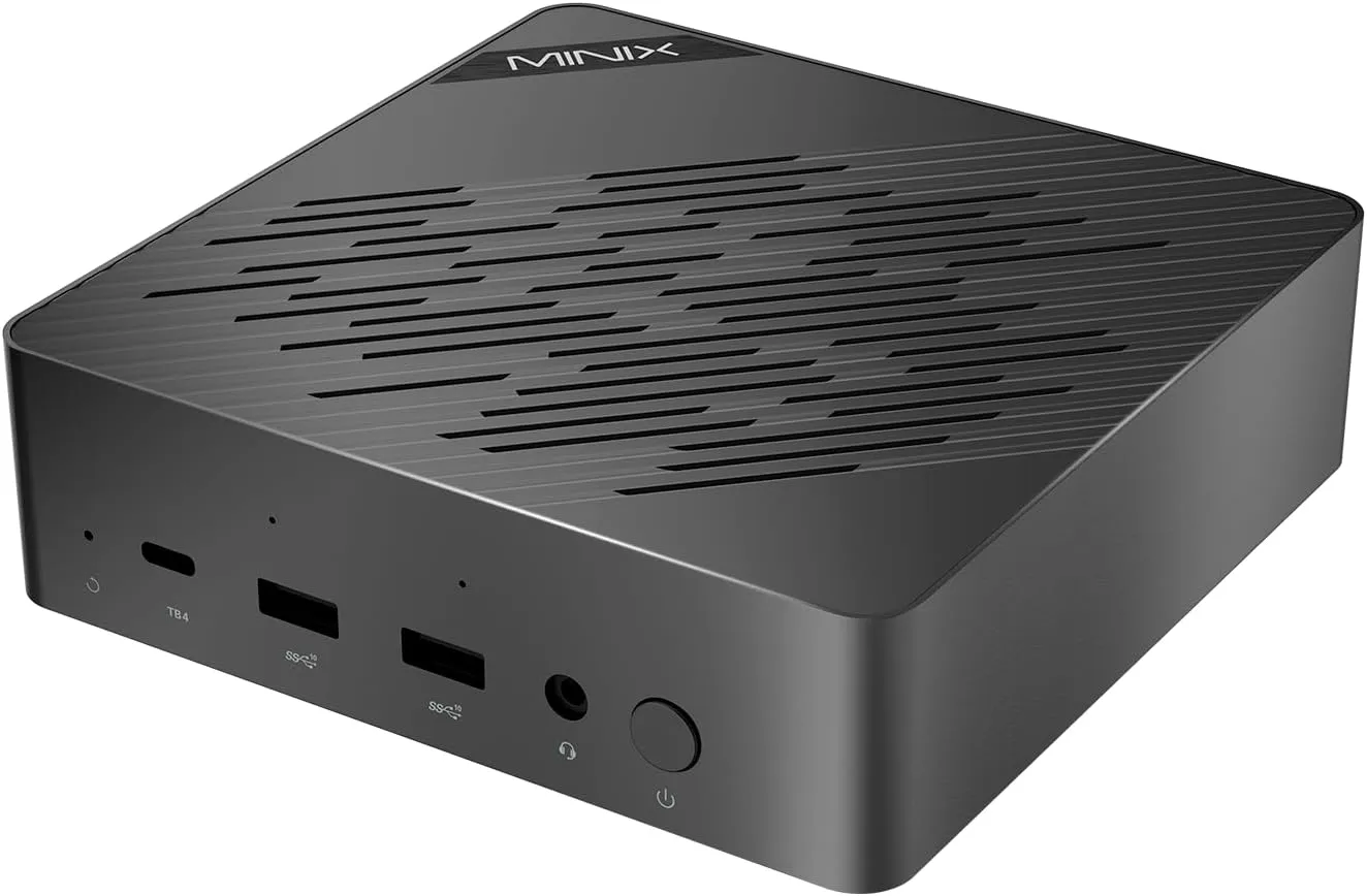 MINIX EU715-AI Mini PC, Intel Core Ultra 7 155H 32GB DDR5 1TB PCIe 4 SSD Mini Desktop Computer/AI Boost/8K/Dual 2.5G/WiFi 6E/Quad Display Windows 11 Pro mini Computers for Gaming Business Office