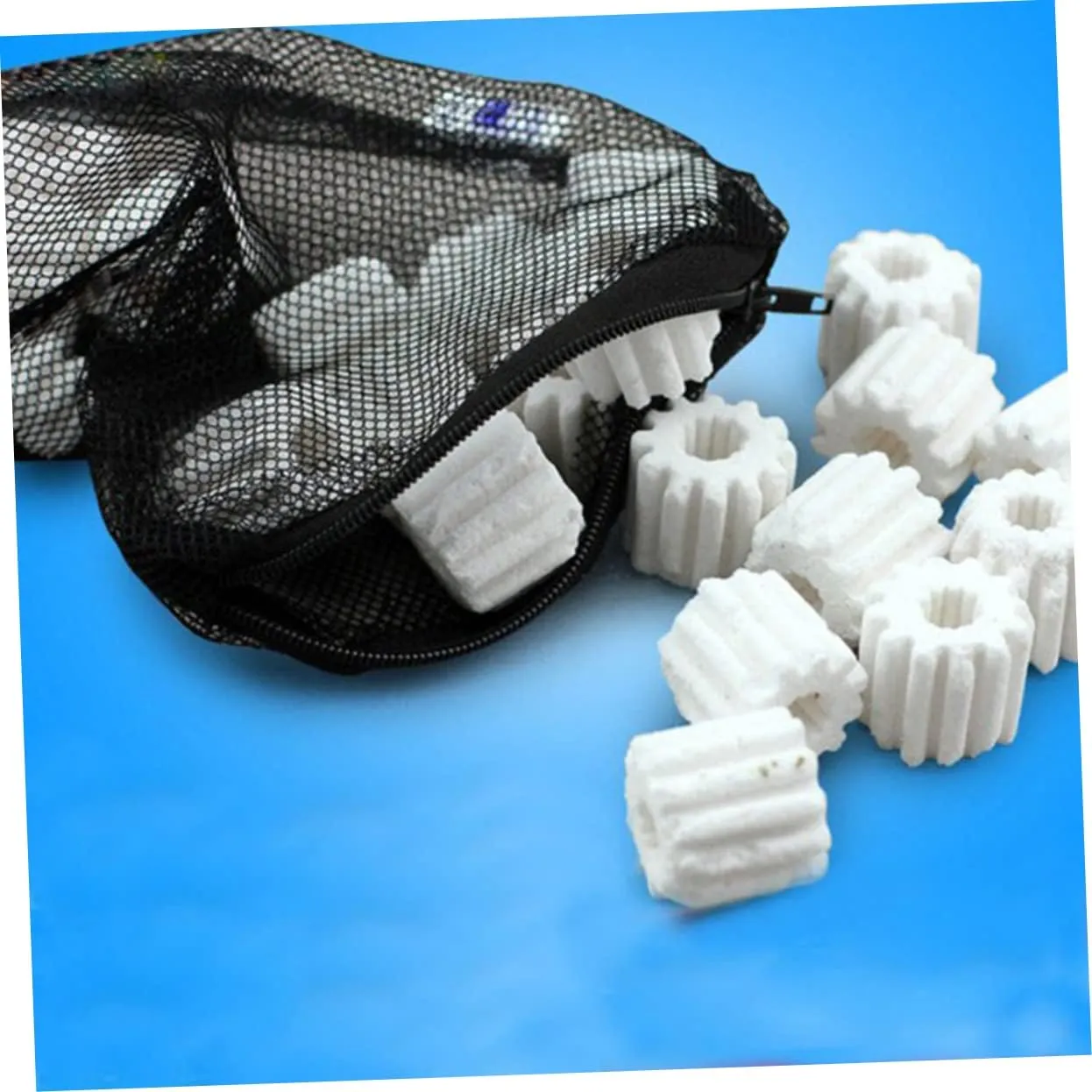Mipcase 12 Pack 25x40cm Mesh Bag for Aquarium Reusable Nylon Drawstring Bag Essential for Fish Tank