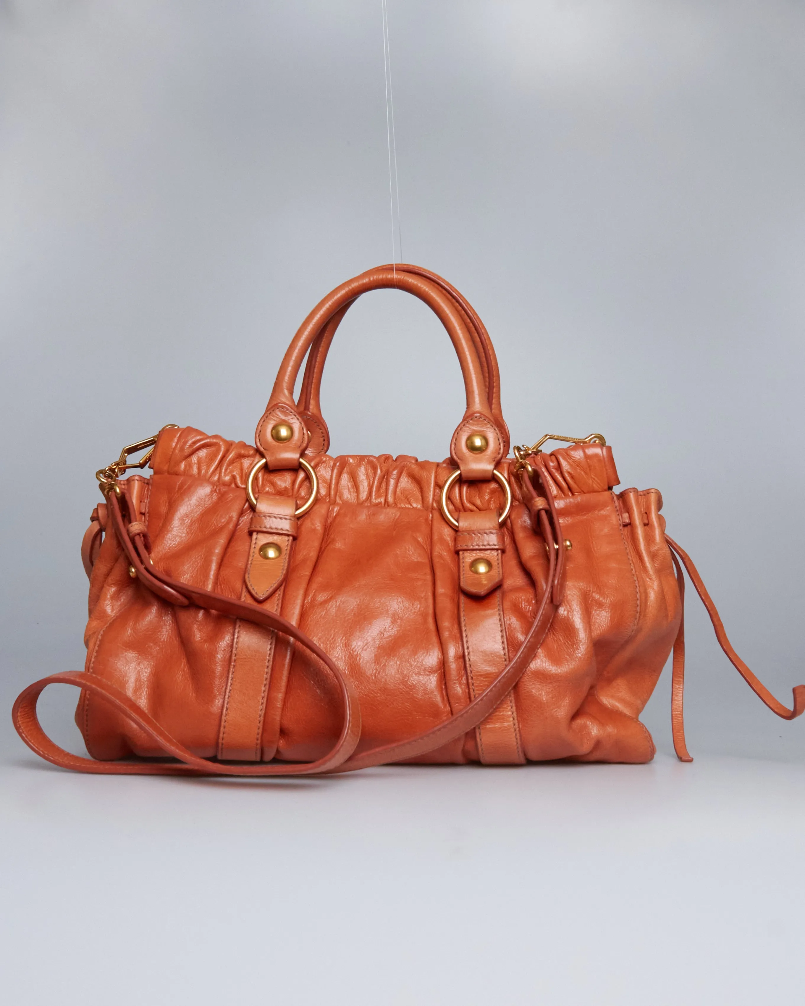 Miu Miu Vitello Lux Bow Tote