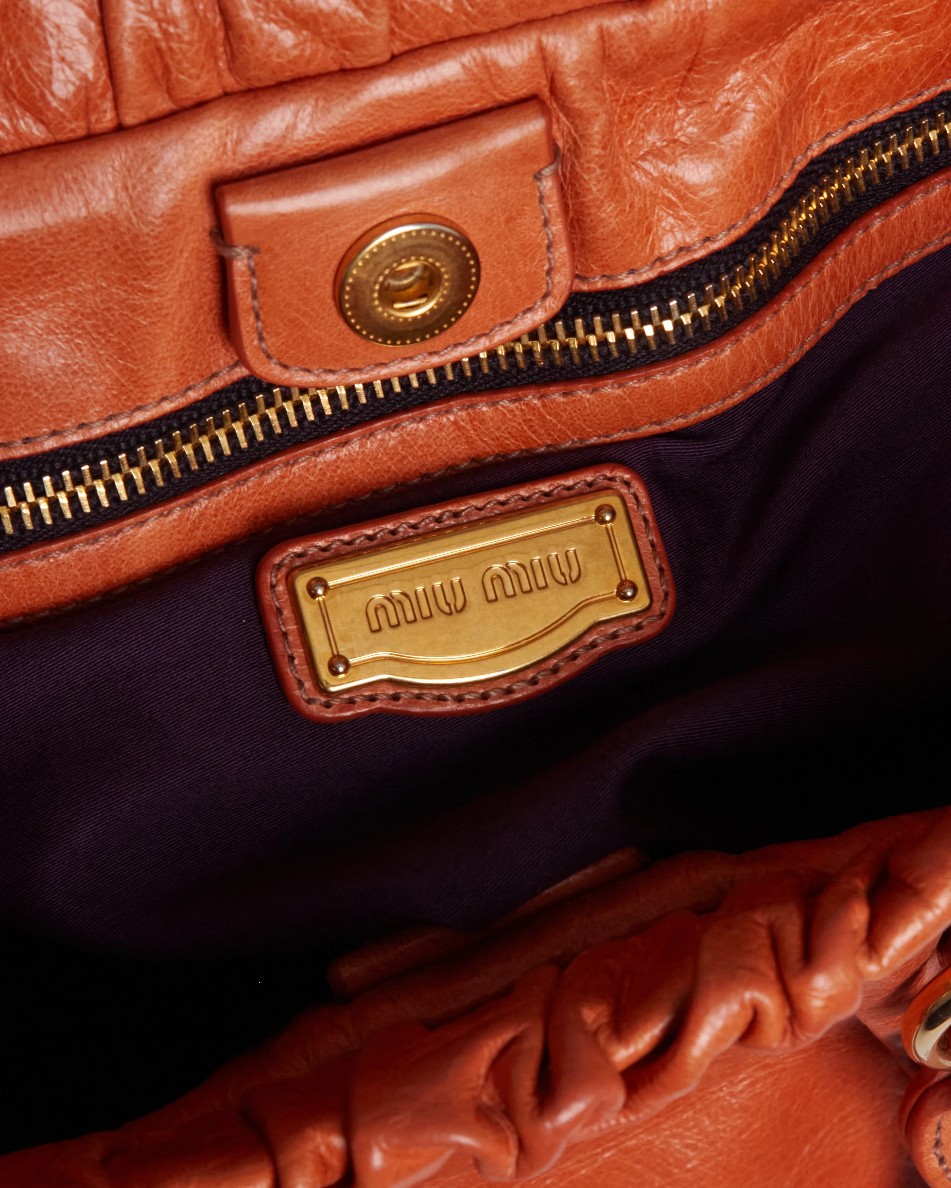 Miu Miu Vitello Lux Bow Tote