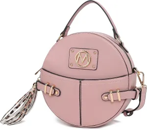 MKF Collection Round Bag for Women, Vegan Leather Circle Crossbody Bag Shoulder Purse by Mia K